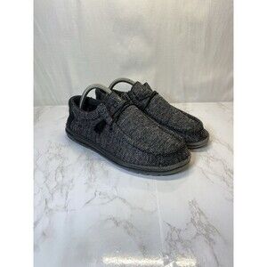 HEY DUDE WALLY WOVEN CARBON 110394300 SIZE 9 CASUAL SHOE MEN'S